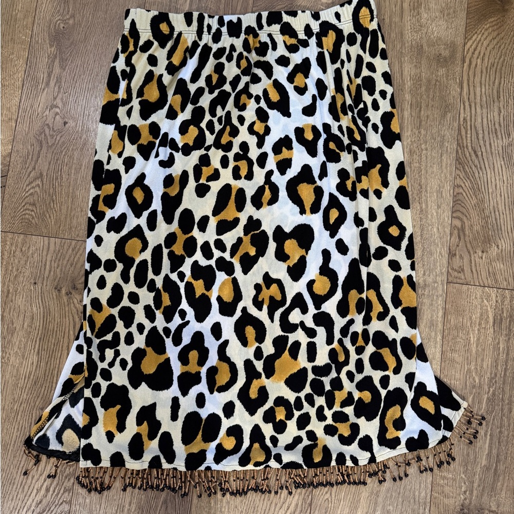 Leopard Print Women's Skirt Carolyn Strauss Collection